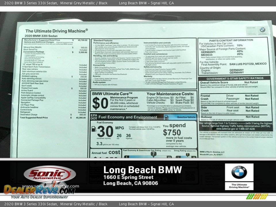 2020 BMW 3 Series 330i Sedan Mineral Grey Metallic / Black Photo #17