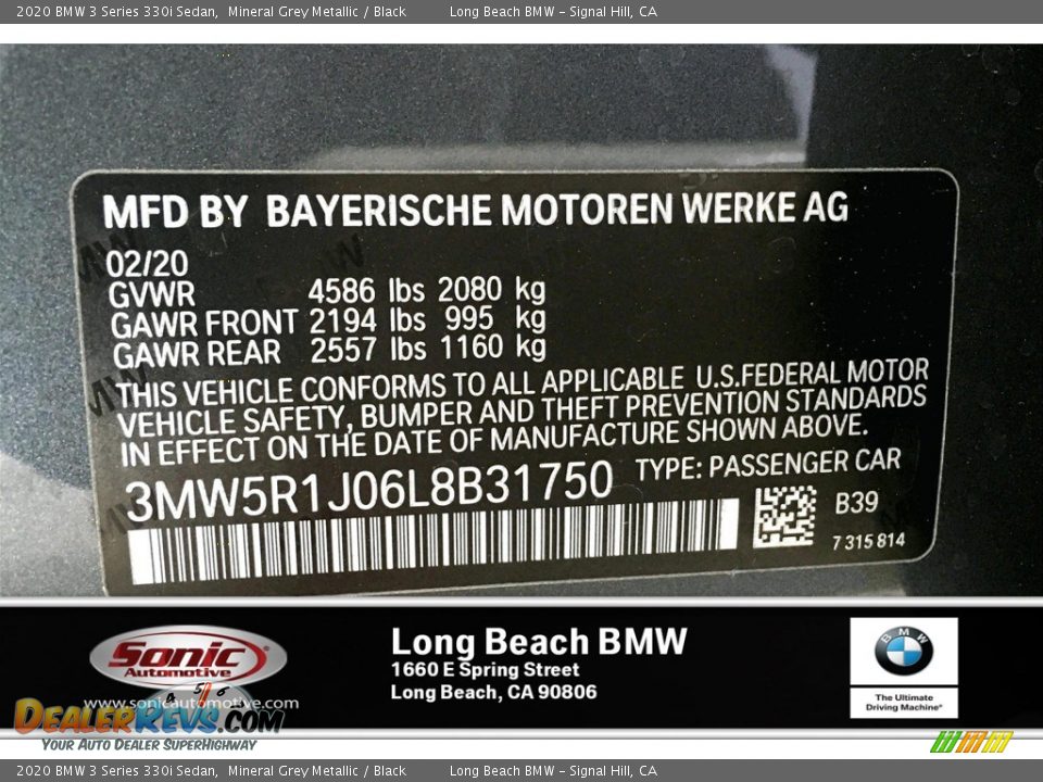 2020 BMW 3 Series 330i Sedan Mineral Grey Metallic / Black Photo #18