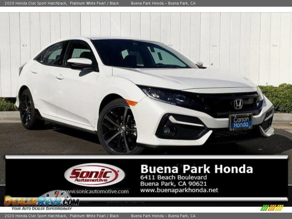 2020 Honda Civic Sport Hatchback Platinum White Pearl / Black Photo #1