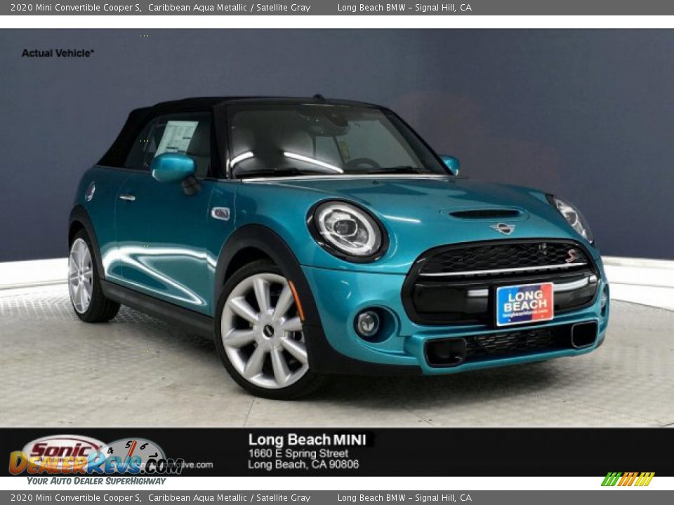 2020 Mini Convertible Cooper S Caribbean Aqua Metallic / Satellite Gray Photo #1