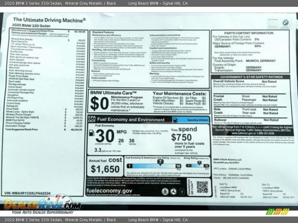 2020 BMW 3 Series 330i Sedan Mineral Grey Metallic / Black Photo #10