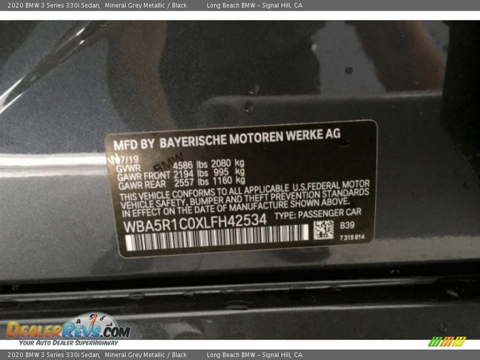 2020 BMW 3 Series 330i Sedan Mineral Grey Metallic / Black Photo #11