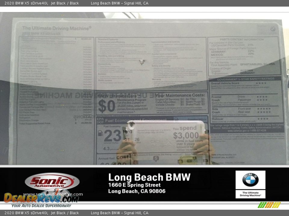 2020 BMW X5 sDrive40i Jet Black / Black Photo #17