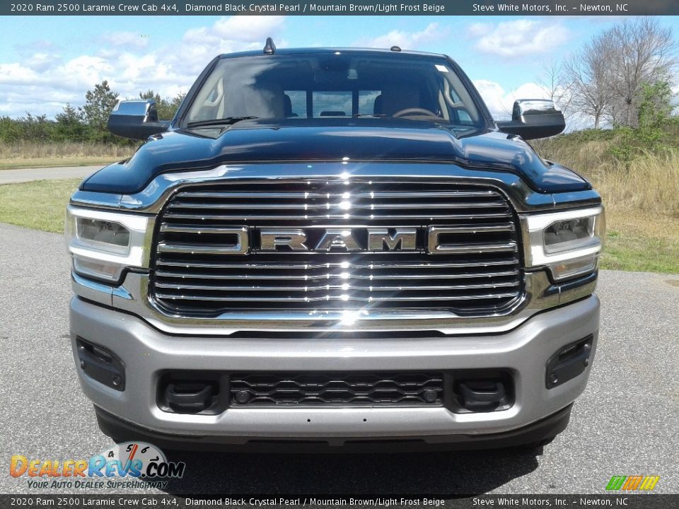 2020 Ram 2500 Laramie Crew Cab 4x4 Diamond Black Crystal Pearl / Mountain Brown/Light Frost Beige Photo #3