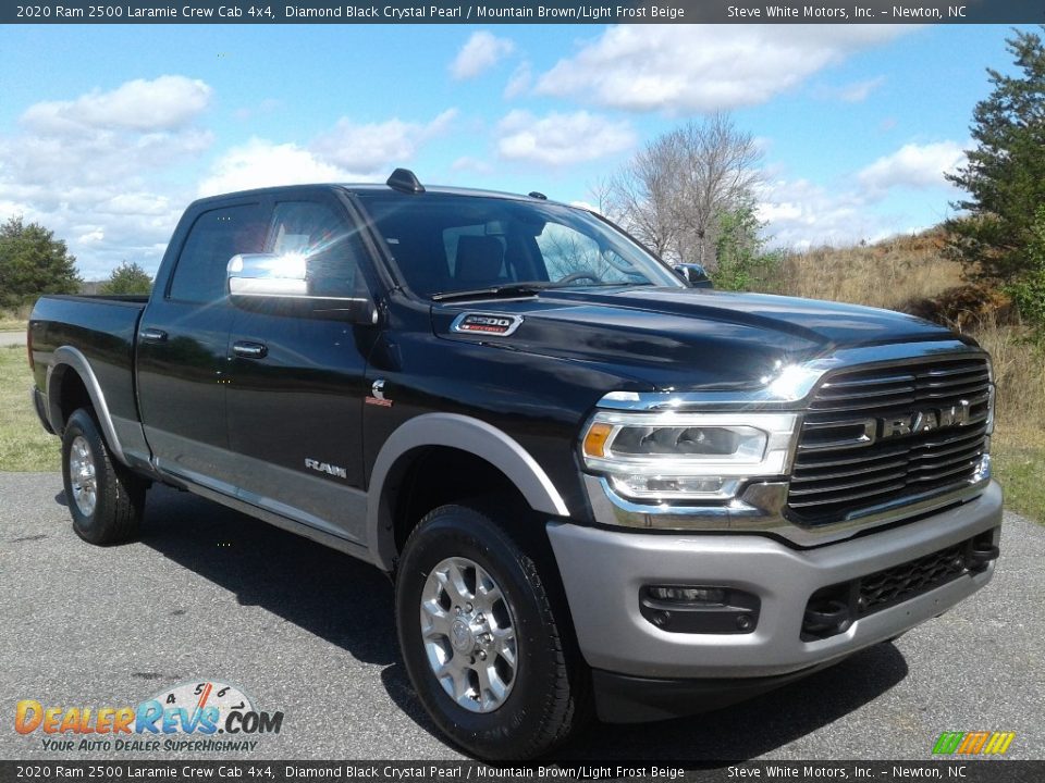 2020 Ram 2500 Laramie Crew Cab 4x4 Diamond Black Crystal Pearl / Mountain Brown/Light Frost Beige Photo #4