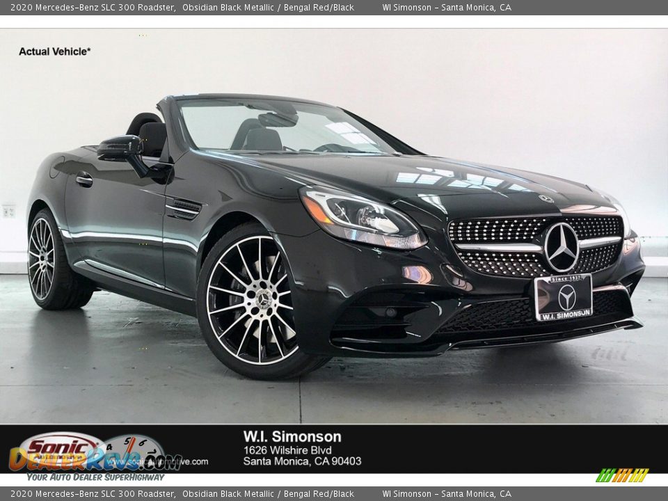 2020 Mercedes-Benz SLC 300 Roadster Obsidian Black Metallic / Bengal Red/Black Photo #1
