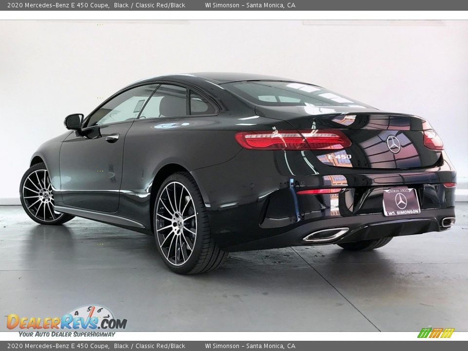 2020 Mercedes-Benz E 450 Coupe Black / Classic Red/Black Photo #2