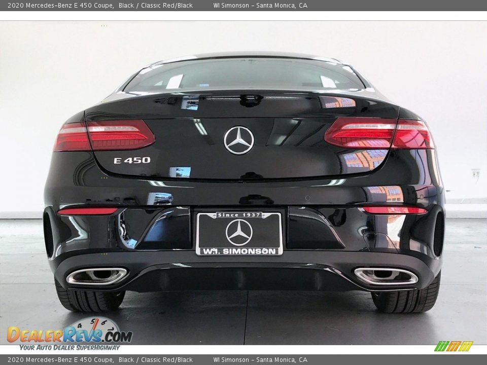 2020 Mercedes-Benz E 450 Coupe Black / Classic Red/Black Photo #3