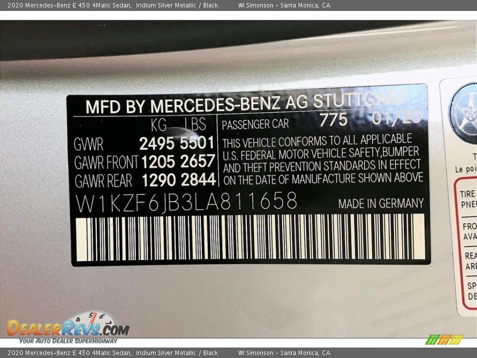 2020 Mercedes-Benz E 450 4Matic Sedan Iridium Silver Metallic / Black Photo #11