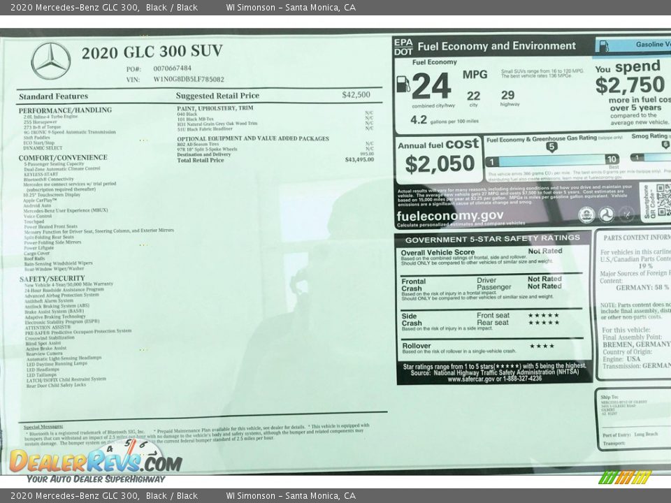 2020 Mercedes-Benz GLC 300 Black / Black Photo #10