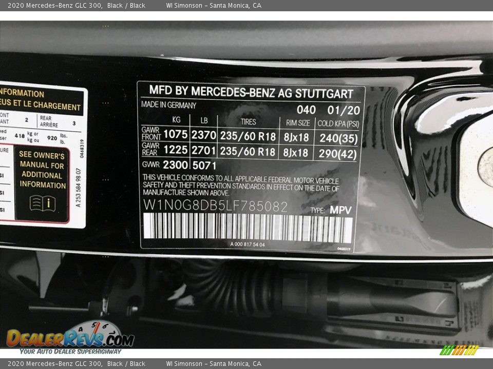 2020 Mercedes-Benz GLC 300 Black / Black Photo #11