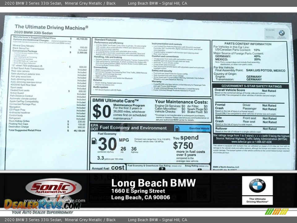 2020 BMW 3 Series 330i Sedan Mineral Grey Metallic / Black Photo #17