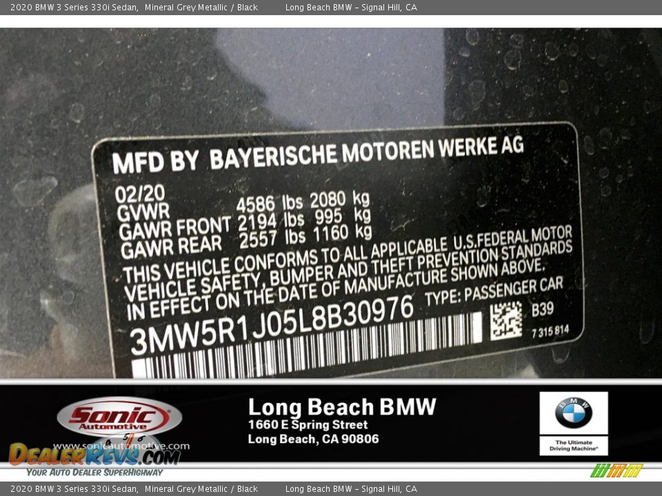 2020 BMW 3 Series 330i Sedan Mineral Grey Metallic / Black Photo #18