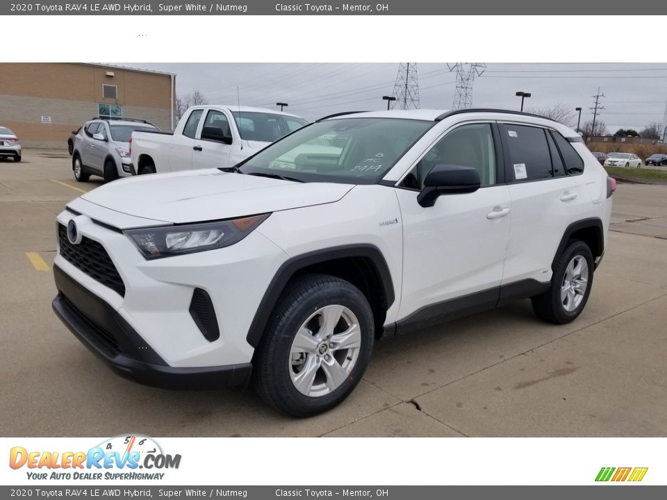 2020 Toyota RAV4 LE AWD Hybrid Super White / Nutmeg Photo #1