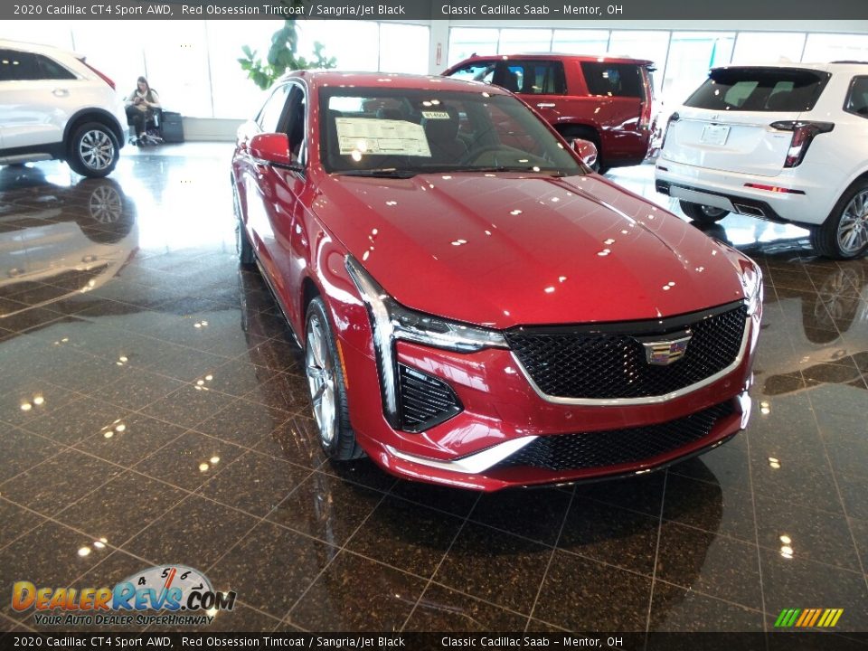 2020 Cadillac CT4 Sport AWD Red Obsession Tintcoat / Sangria/Jet Black Photo #1