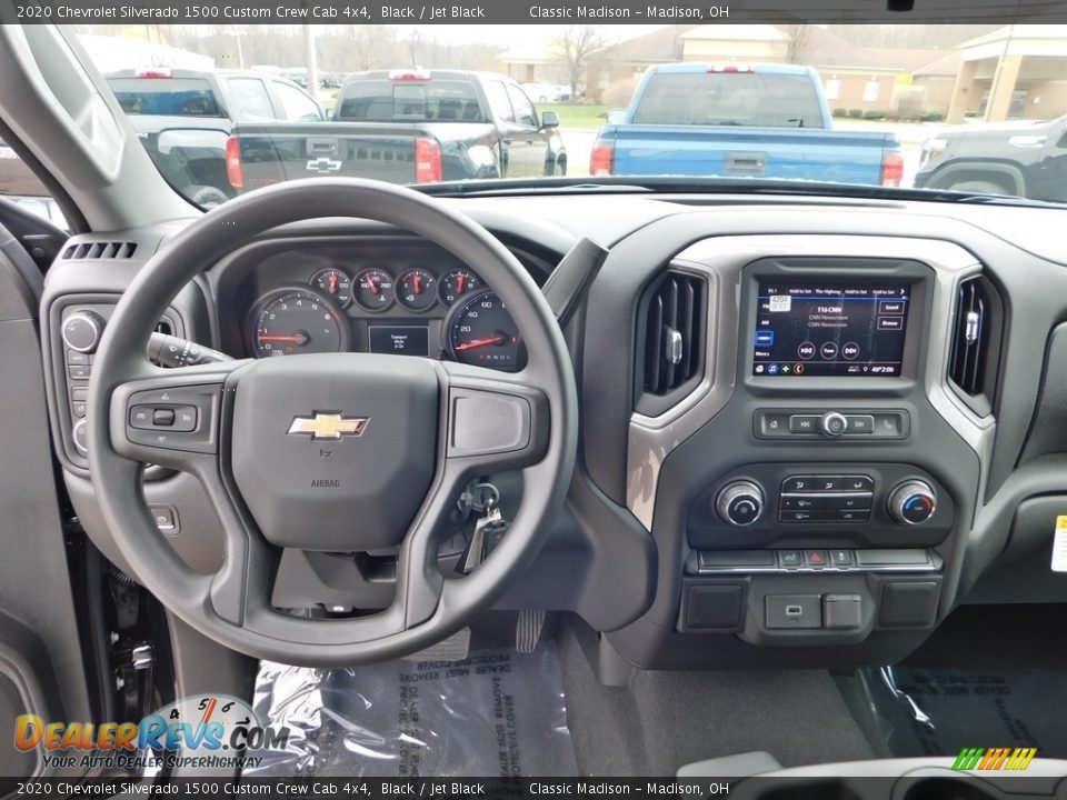 2020 Chevrolet Silverado 1500 Custom Crew Cab 4x4 Black / Jet Black Photo #3