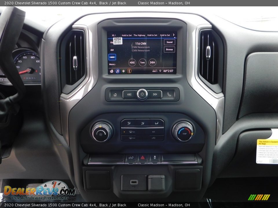 2020 Chevrolet Silverado 1500 Custom Crew Cab 4x4 Black / Jet Black Photo #14