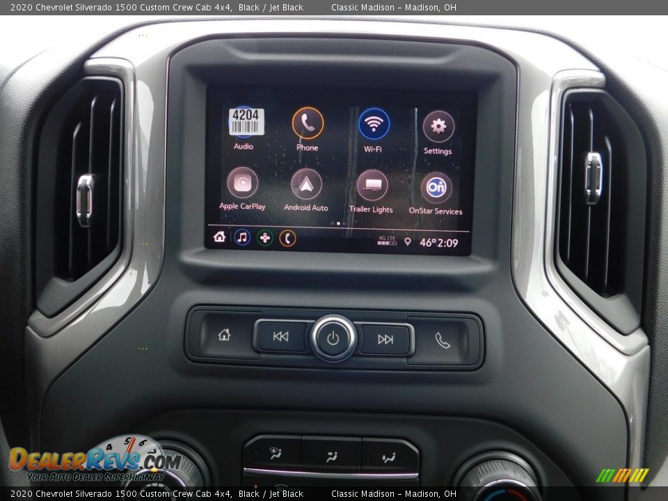 2020 Chevrolet Silverado 1500 Custom Crew Cab 4x4 Black / Jet Black Photo #15