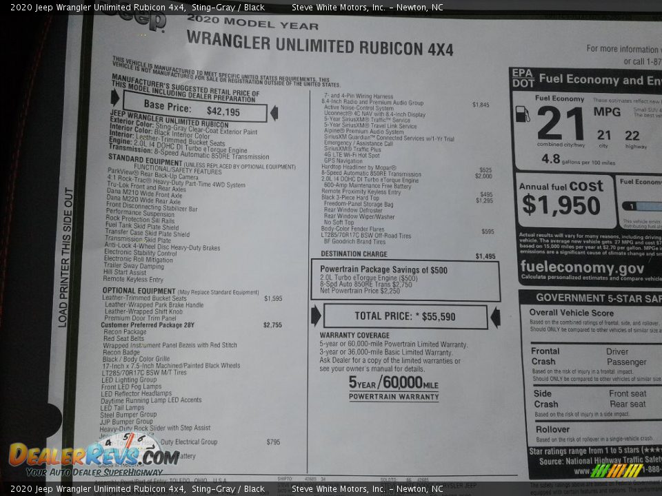 2020 Jeep Wrangler Unlimited Rubicon 4x4 Sting-Gray / Black Photo #33