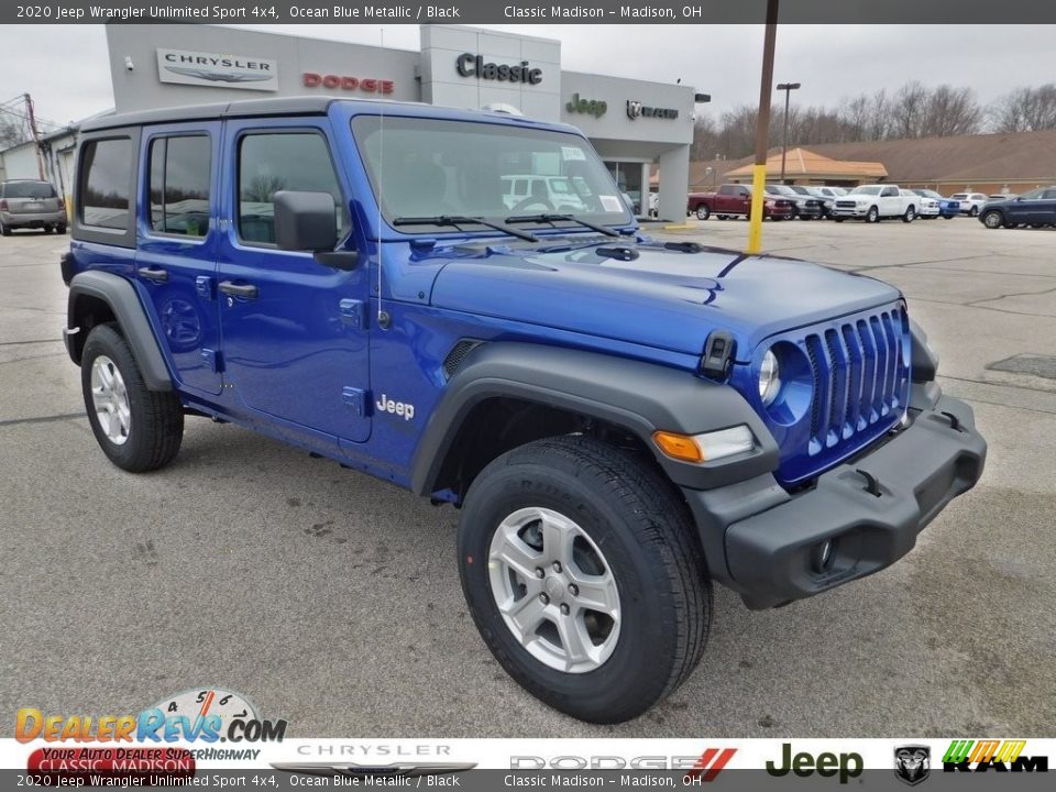 2020 Jeep Wrangler Unlimited Sport 4x4 Ocean Blue Metallic / Black Photo #1