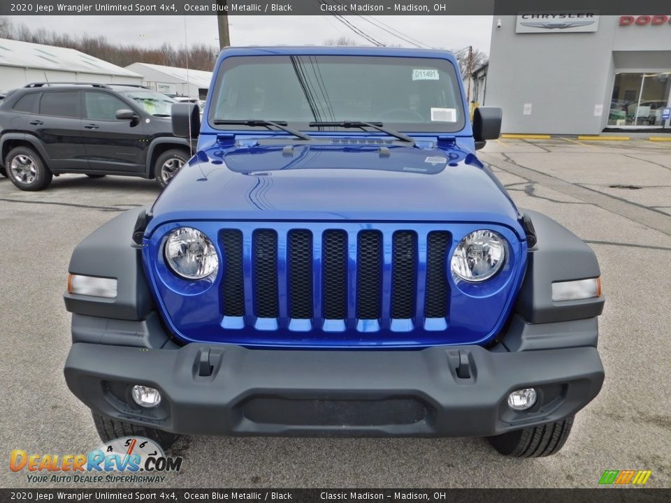 2020 Jeep Wrangler Unlimited Sport 4x4 Ocean Blue Metallic / Black Photo #4