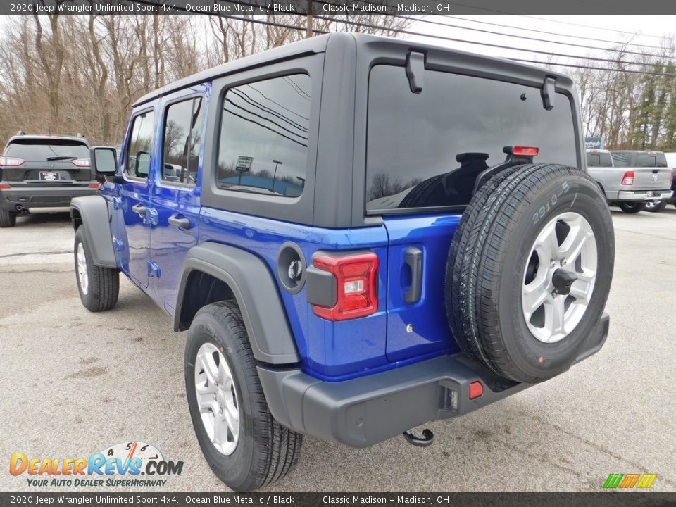 2020 Jeep Wrangler Unlimited Sport 4x4 Ocean Blue Metallic / Black Photo #7