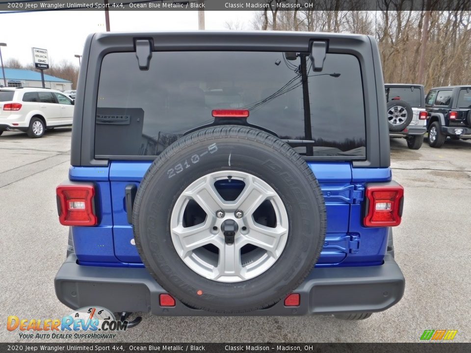 2020 Jeep Wrangler Unlimited Sport 4x4 Ocean Blue Metallic / Black Photo #8