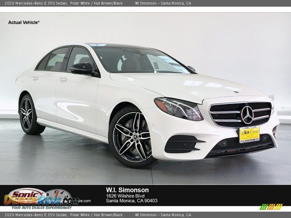 2020 Mercedes-Benz E 350 Sedan Polar White / Nut Brown/Black Photo #1