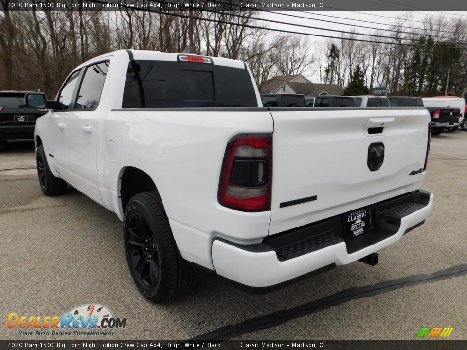 2020 Ram 1500 Big Horn Night Edition Crew Cab 4x4 Bright White / Black Photo #7