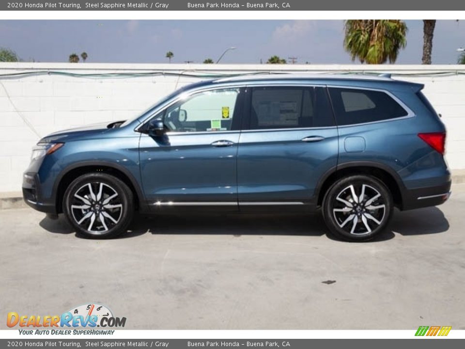 2020 Honda Pilot Touring Steel Sapphire Metallic / Gray Photo #9