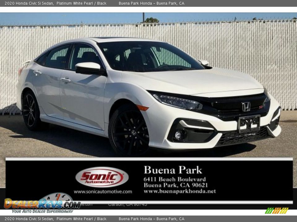 2020 Honda Civic Si Sedan Platinum White Pearl / Black Photo #1