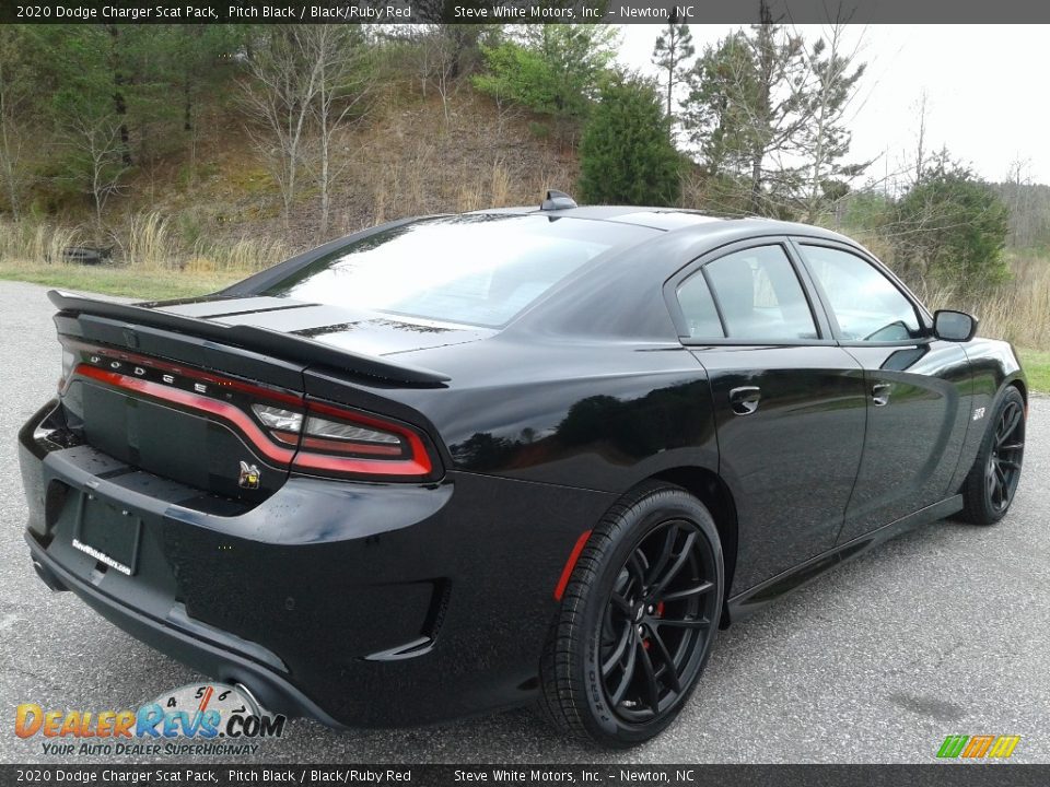 2020 Dodge Charger Scat Pack Pitch Black / Black/Ruby Red Photo #6