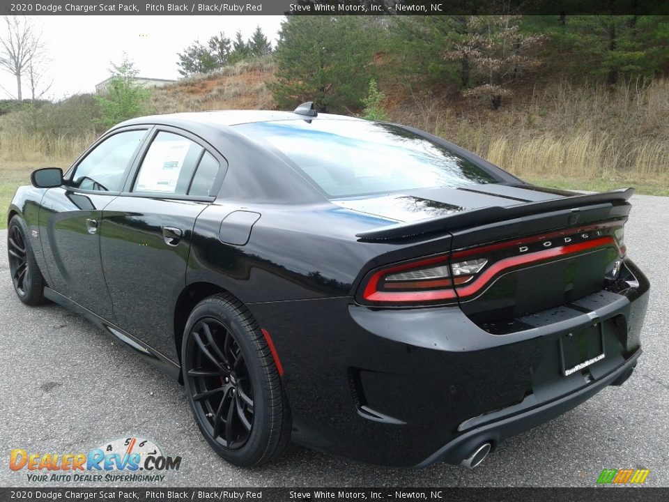 2020 Dodge Charger Scat Pack Pitch Black / Black/Ruby Red Photo #8