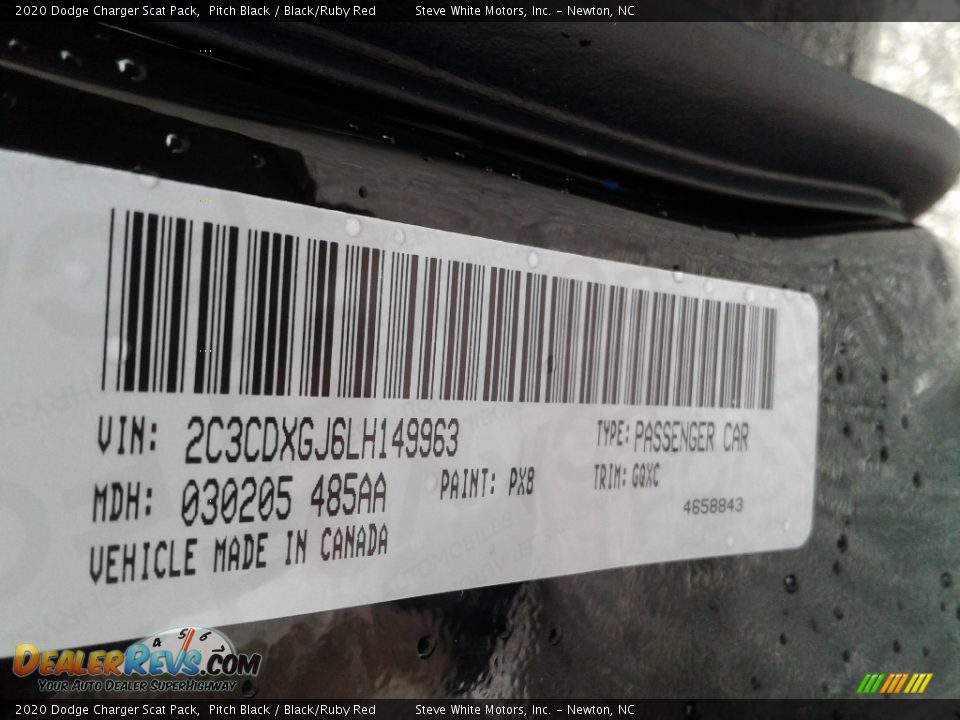 2020 Dodge Charger Scat Pack Pitch Black / Black/Ruby Red Photo #30