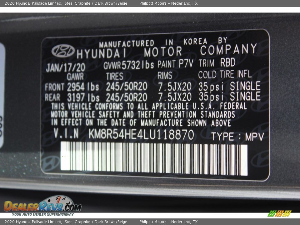 2020 Hyundai Palisade Limited Steel Graphite / Dark Brown/Beige Photo #27