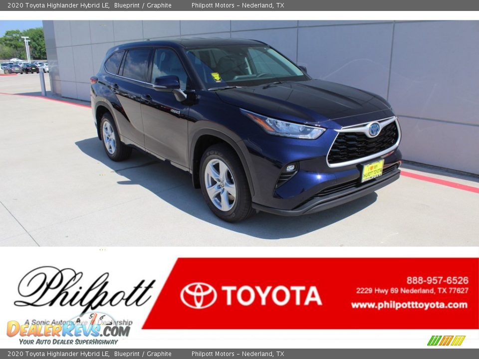 2020 Toyota Highlander Hybrid LE Blueprint / Graphite Photo #1