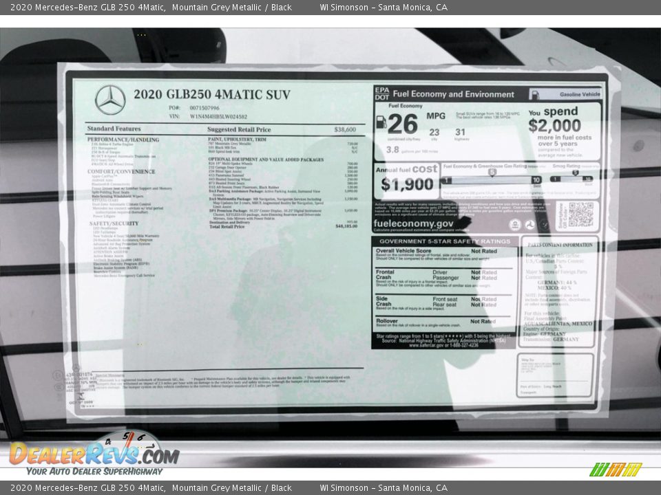 2020 Mercedes-Benz GLB 250 4Matic Mountain Grey Metallic / Black Photo #10