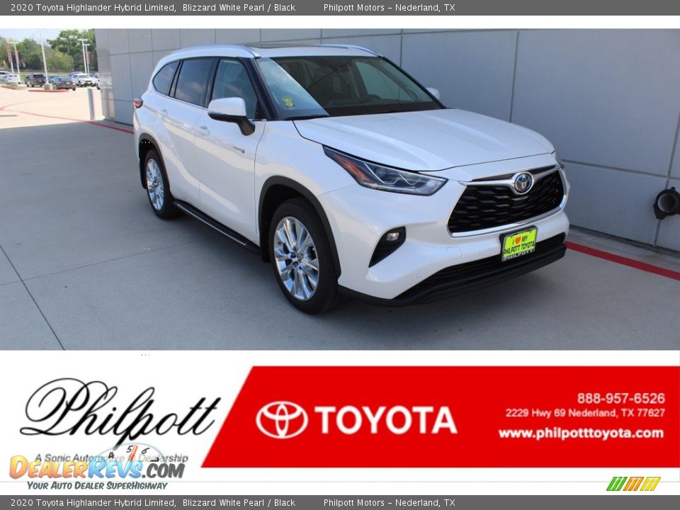 2020 Toyota Highlander Hybrid Limited Blizzard White Pearl / Black Photo #1