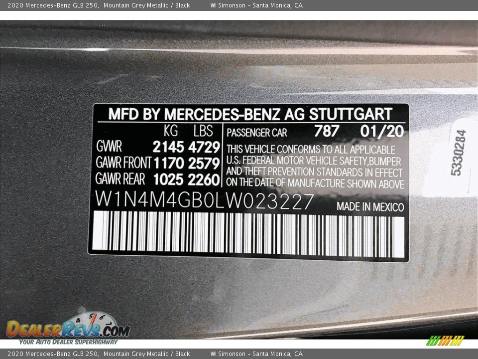 2020 Mercedes-Benz GLB 250 Mountain Grey Metallic / Black Photo #11