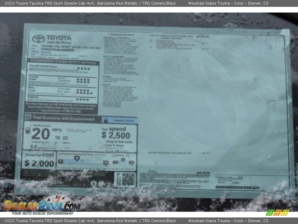 2020 Toyota Tacoma TRD Sport Double Cab 4x4 Barcelona Red Metallic / TRD Cement/Black Photo #10
