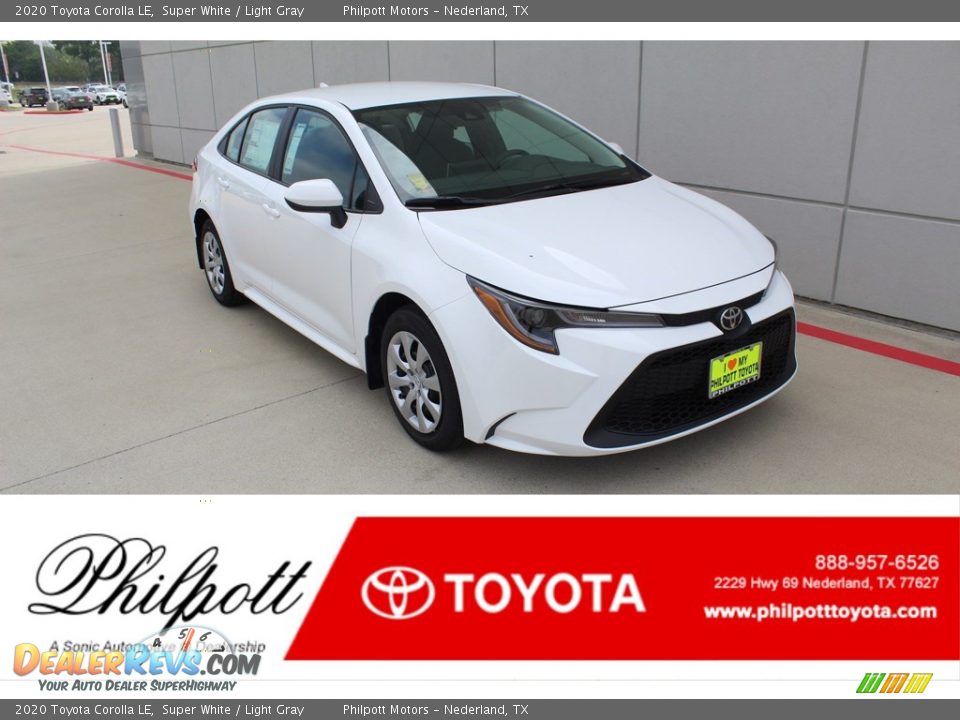 2020 Toyota Corolla LE Super White / Light Gray Photo #1