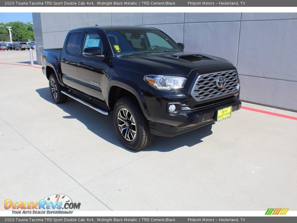 2020 Toyota Tacoma TRD Sport Double Cab 4x4 Midnight Black Metallic / TRD Cement/Black Photo #2