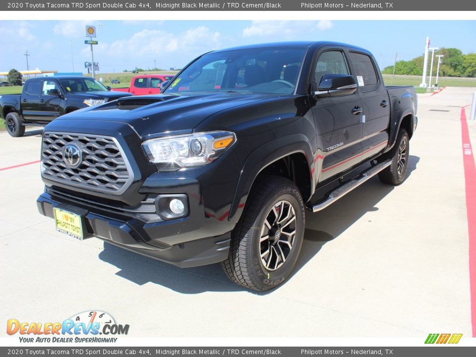 2020 Toyota Tacoma TRD Sport Double Cab 4x4 Midnight Black Metallic / TRD Cement/Black Photo #4