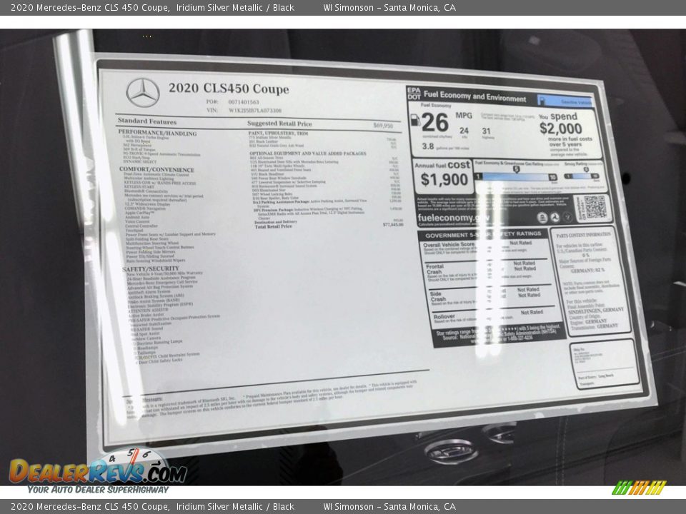 2020 Mercedes-Benz CLS 450 Coupe Iridium Silver Metallic / Black Photo #10