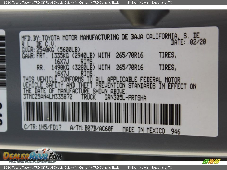 2020 Toyota Tacoma TRD Off Road Double Cab 4x4 Cement / TRD Cement/Black Photo #24