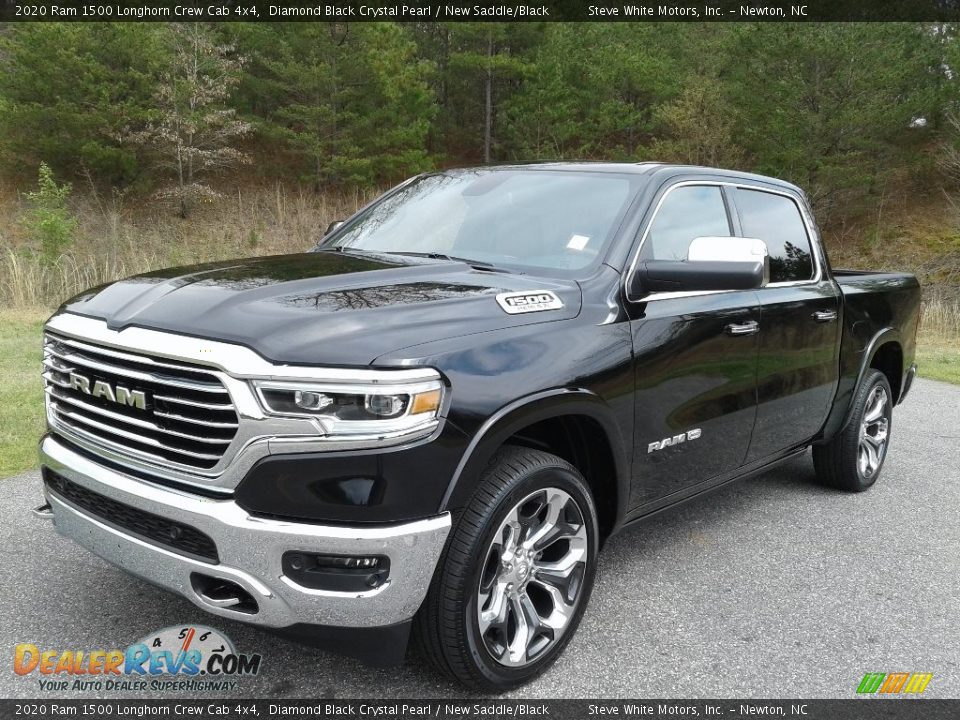 2020 Ram 1500 Longhorn Crew Cab 4x4 Diamond Black Crystal Pearl / New Saddle/Black Photo #2