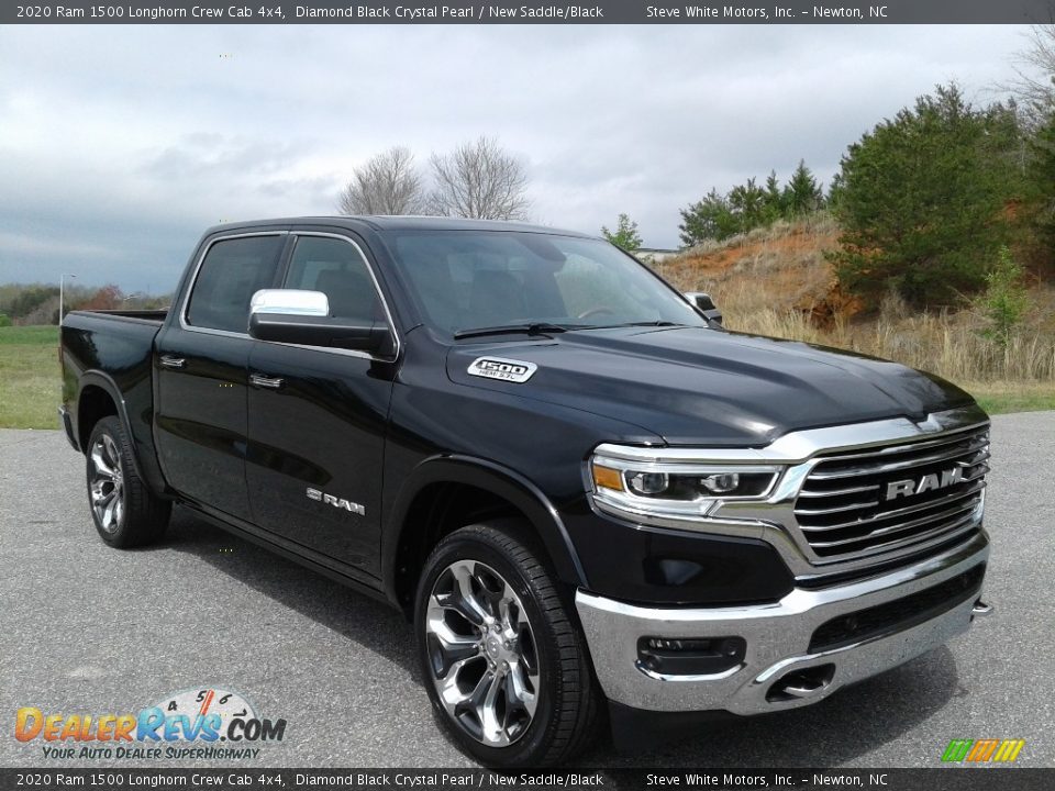 2020 Ram 1500 Longhorn Crew Cab 4x4 Diamond Black Crystal Pearl / New Saddle/Black Photo #5