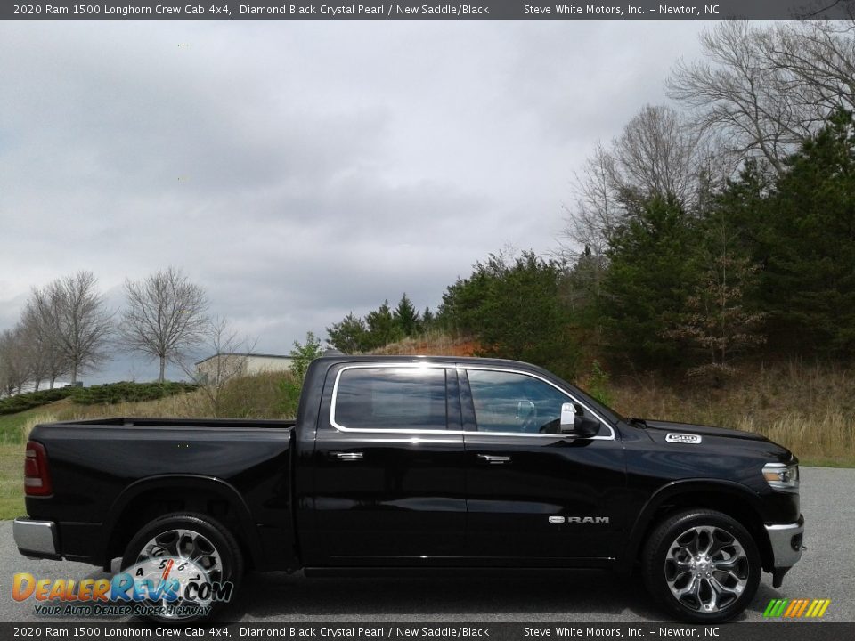 2020 Ram 1500 Longhorn Crew Cab 4x4 Diamond Black Crystal Pearl / New Saddle/Black Photo #6