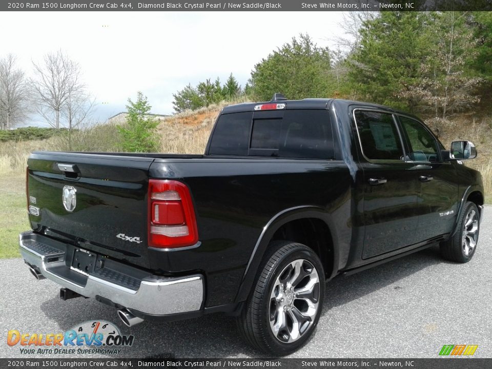2020 Ram 1500 Longhorn Crew Cab 4x4 Diamond Black Crystal Pearl / New Saddle/Black Photo #7