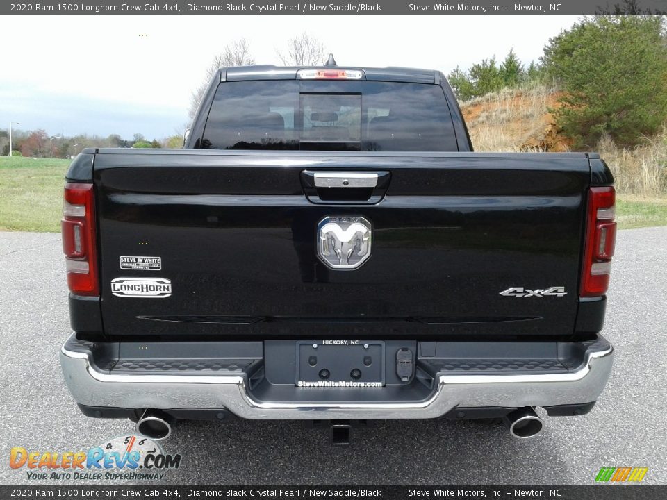 2020 Ram 1500 Longhorn Crew Cab 4x4 Diamond Black Crystal Pearl / New Saddle/Black Photo #8